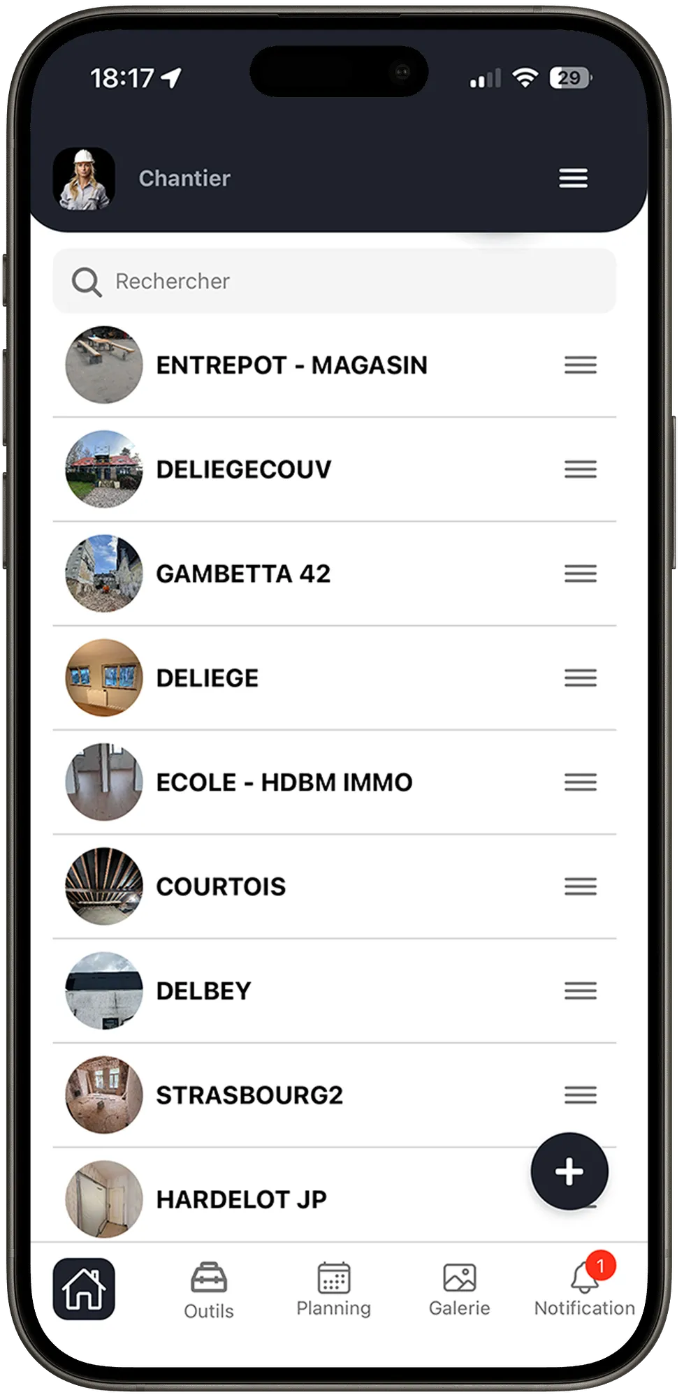 L'application Mobile Favorite des Ouvriers du BTP